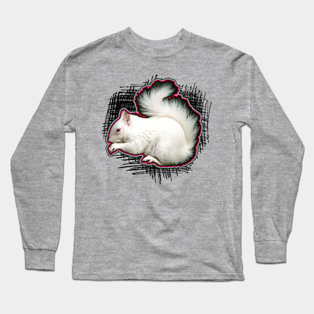 albino squirrel Long Sleeve T-Shirt by SingSue100